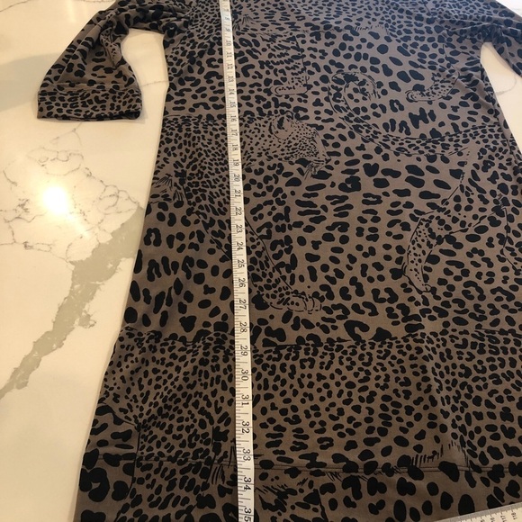 Banana Republic Factory Leopard Print Shift Dress High Neck Low V Back Size M - Picture 6 of 6